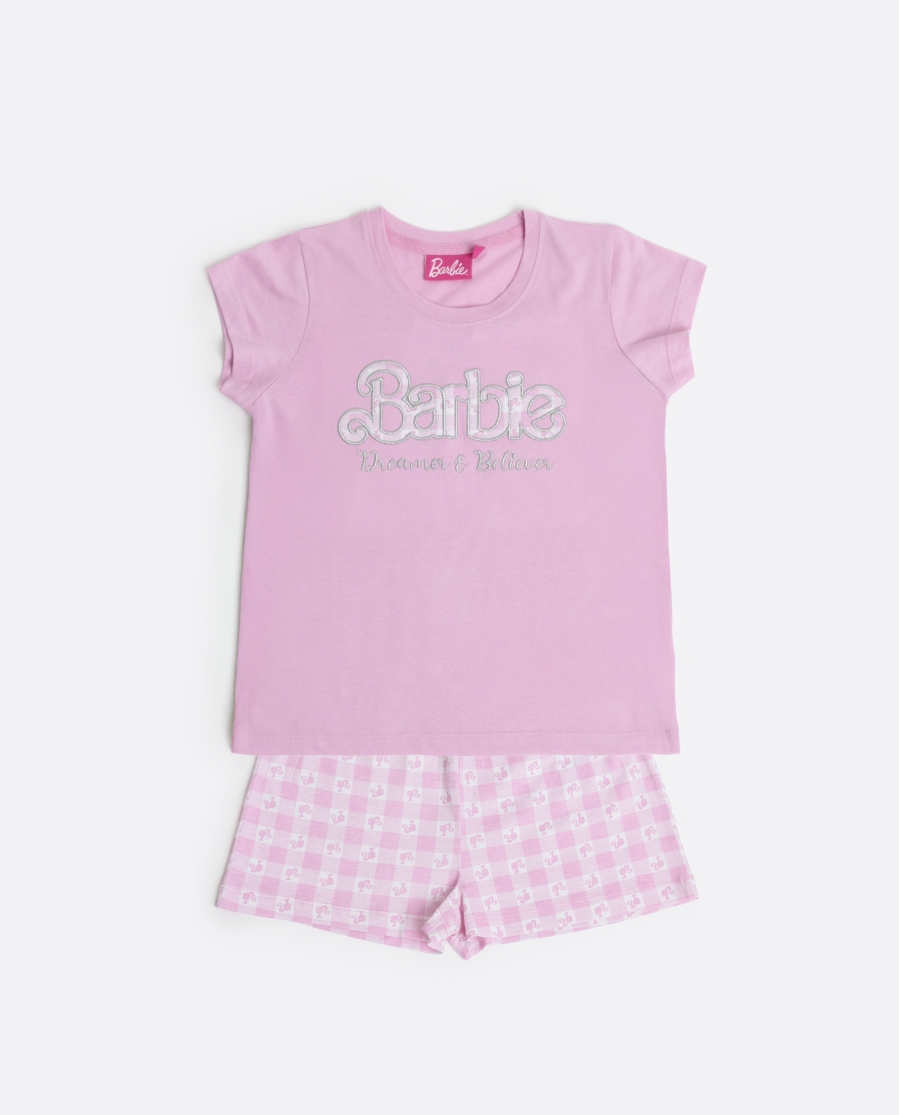 BARBIE Pijama Manga Corta Vichy World para Niña ROSA