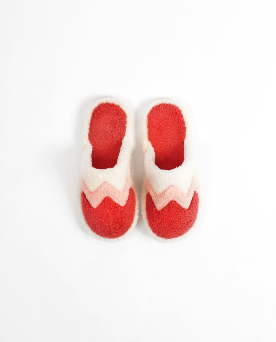 ADMAS Zapatillas De Estar Por Casa Tricolor para Mujer ROJO