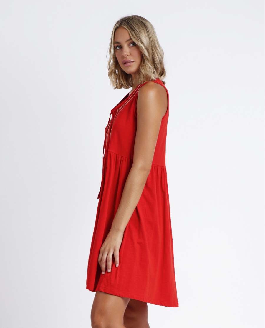 ADMAS Vestido White Paisley para Mujer ROJO