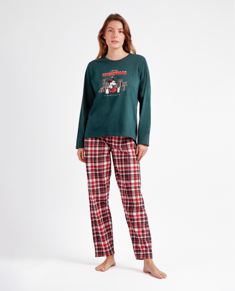DISNEY Pijama Manga Larga Merry Wonder para Mujer VERDE