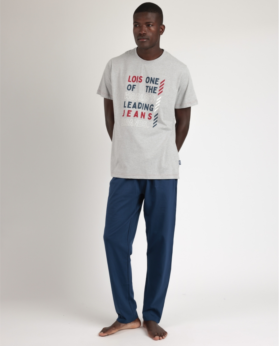 LOIS Pijama Manga Corta Leader para Hombre GRIS JASPE