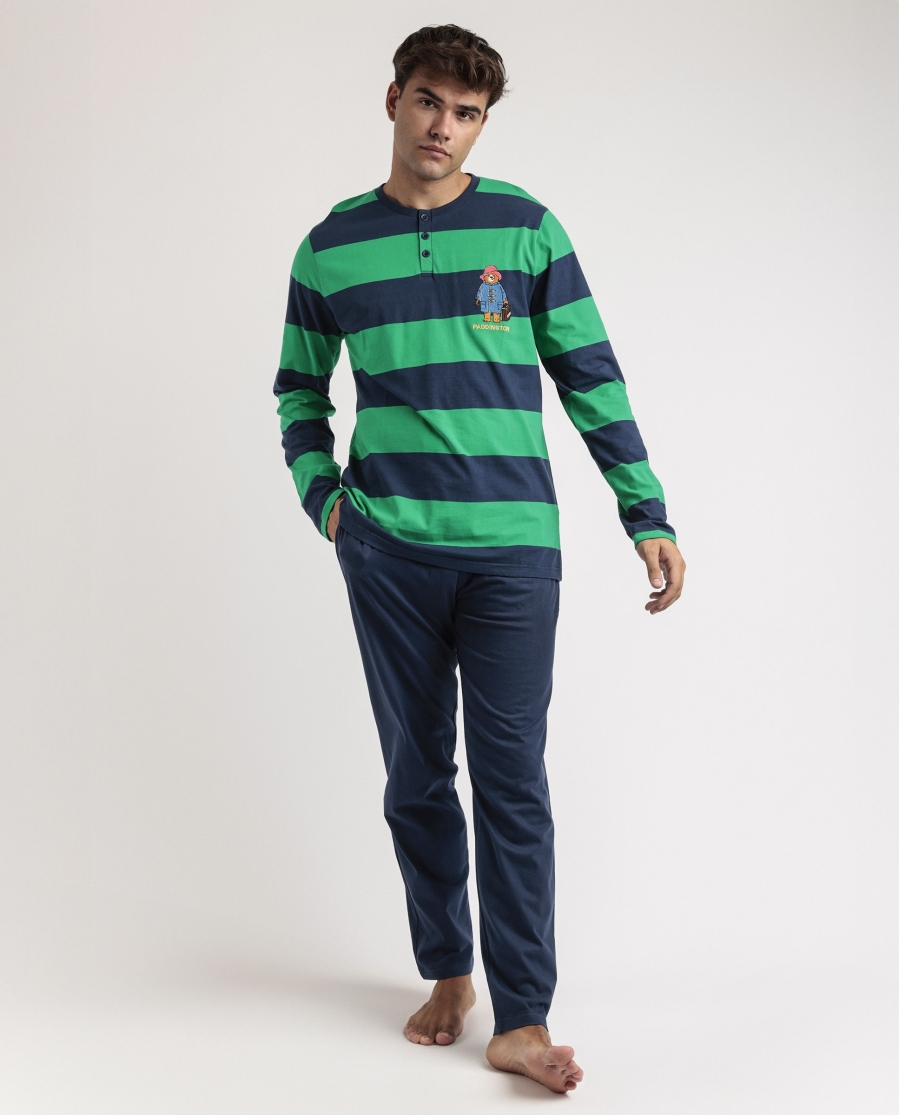 PADDINGTON Pijama Manga Larga Rugby Paws para Hombre MARINO
