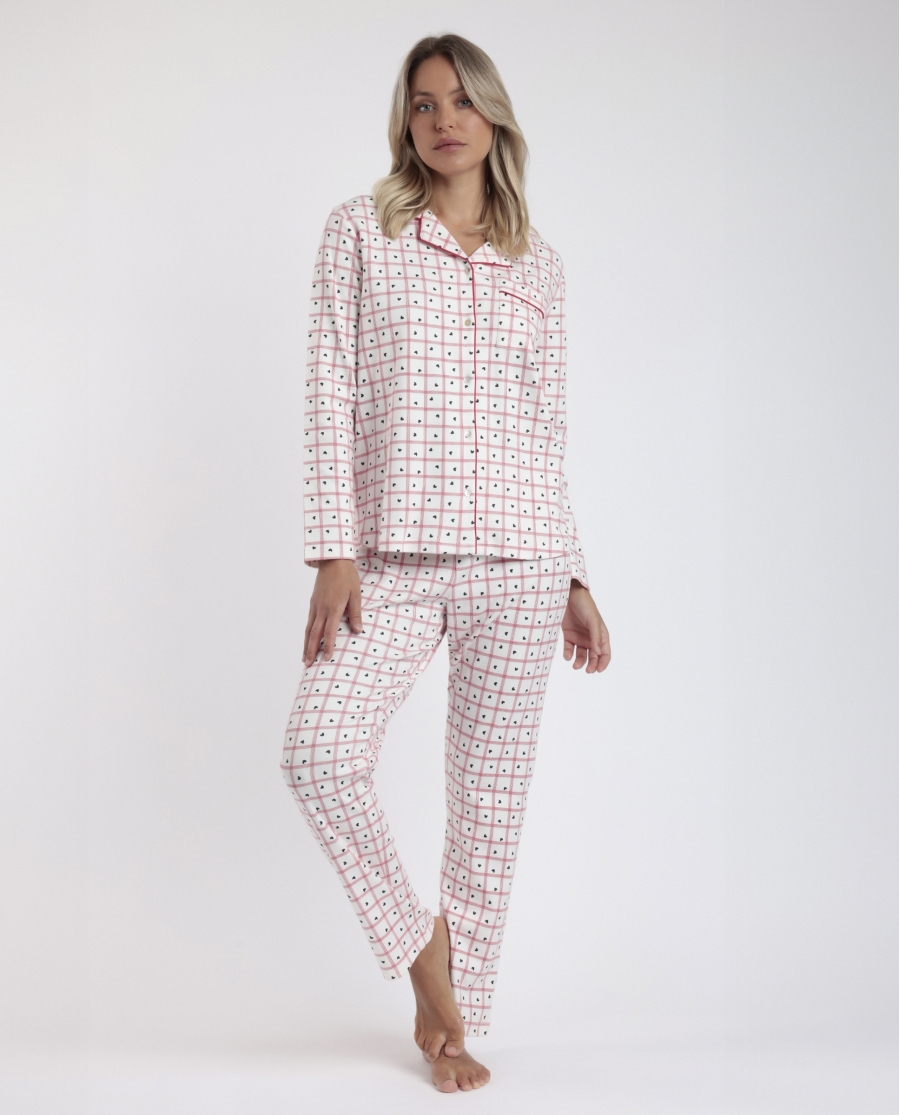 ADMAS Pijama Abierto Manga Larga You Are So Loved para Mujer CRUDO
