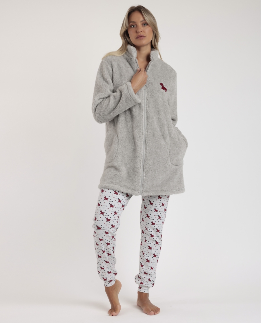 ADMAS Bata Manga Larga Calentita Lou Lou Grey para Mujer GRIS JASPE