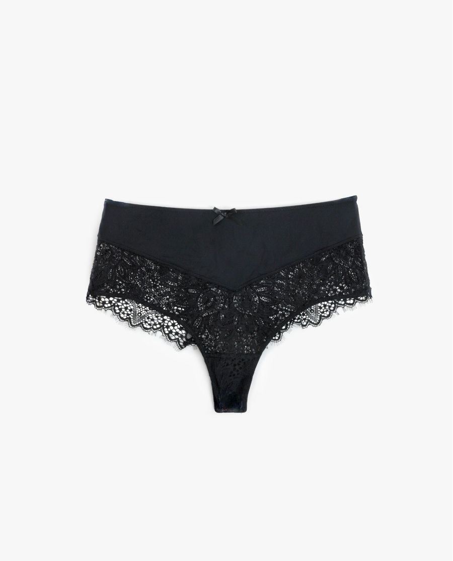 ADMAS Braga Alta Puntilla con Envase Regalo para Mujer, (Caja de 12 unidades) NEGRO