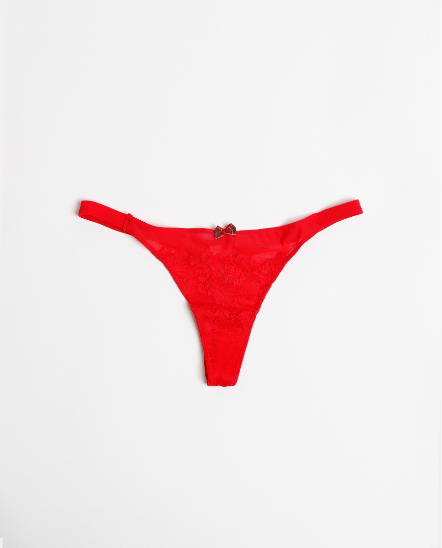 ADMAS Tanga con regalo antifaz para Mujer ROJO
