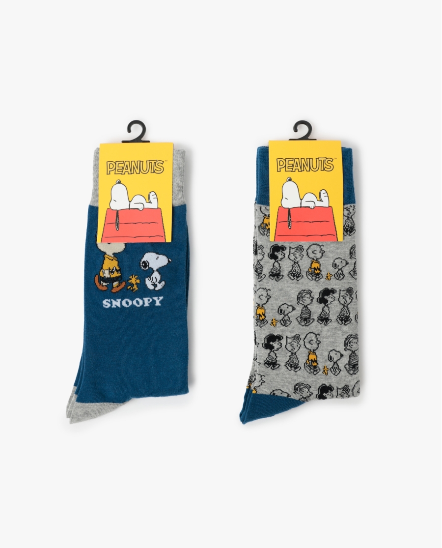 PEANUTS Calcetín de Caña Normal Snoopy & Friends para Hombre, (Caja de 6 pares) SURTIDO