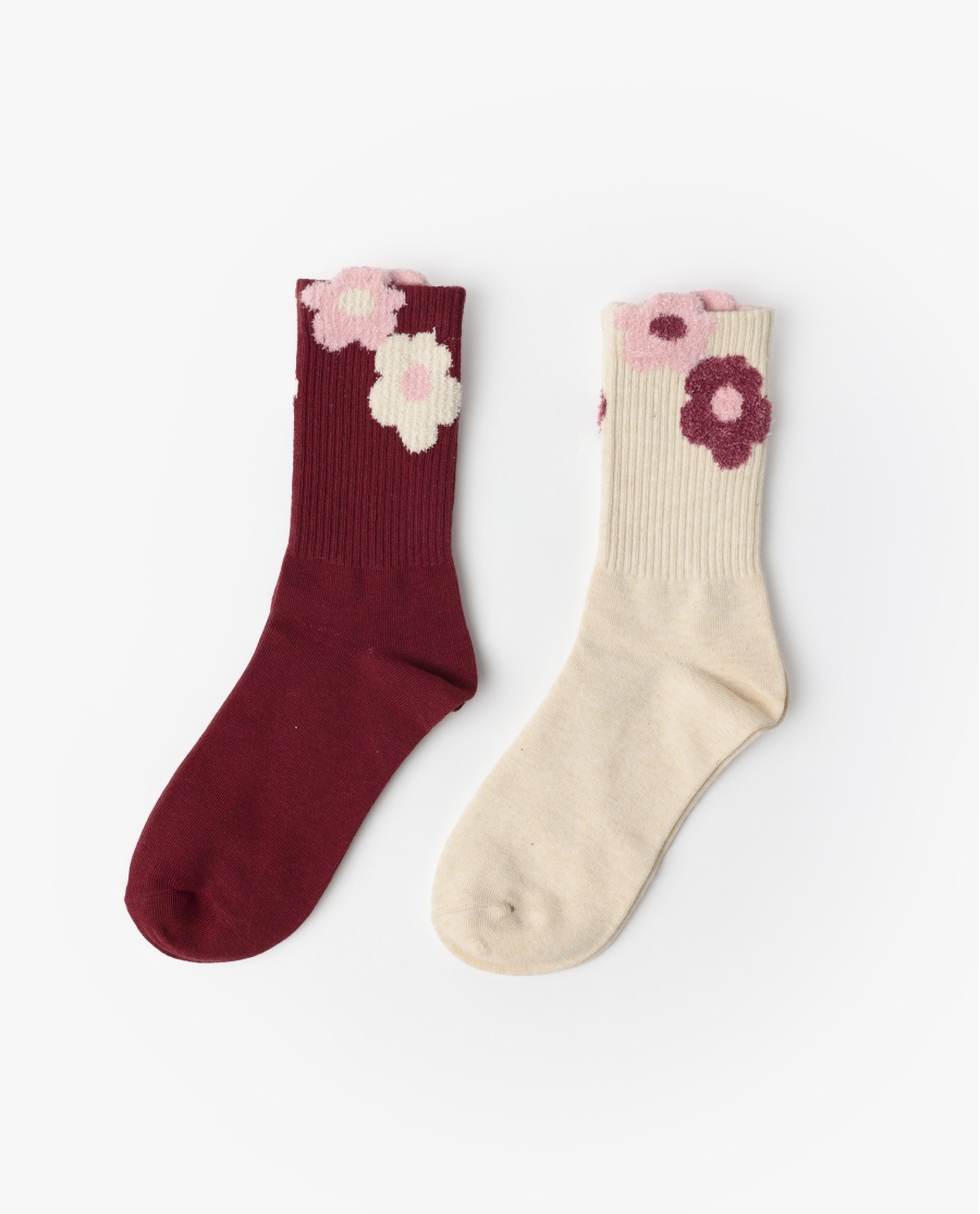 ADMAS CLASSIC Calcetín de Caña Normal Dots & Flowers para Mujer, (Caja de 6 pares) SURTIDO