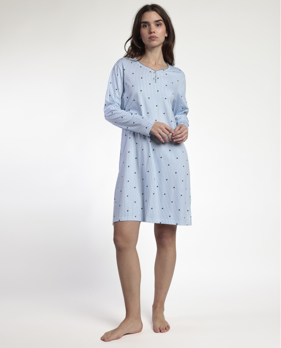 ADMAS CLASSIC Camisola Manga Larga Stripes And Stars para Mujer AZUL