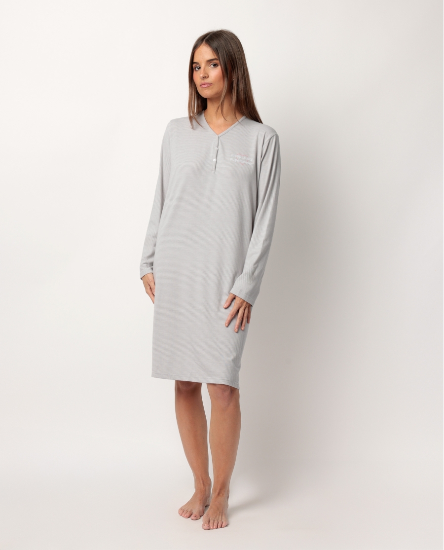 STAY AT HOME Camisola Manga Larga Tapeta Sleep Is My Superpower para Mujer GRIS