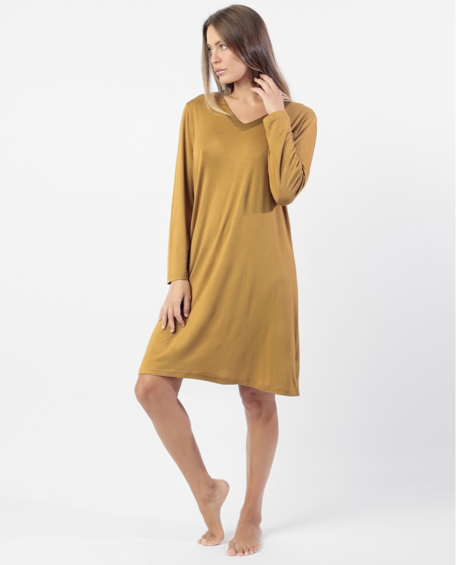 ADMAS LUXURY Camisola Manga Larga Luxury Lisos para Mujer COBRE