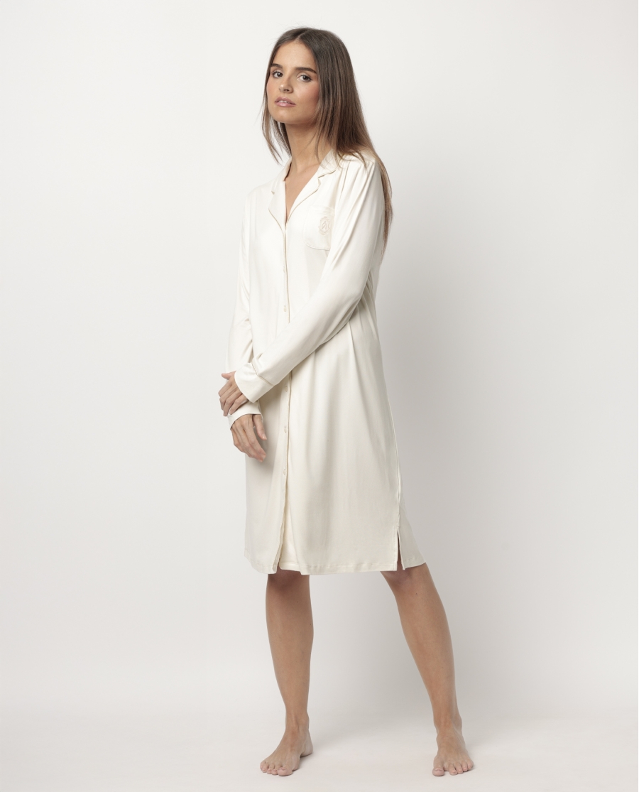 ADMAS CLASSIC Camisola Manga Larga Abierta Soft Sleep para Mujer CAVA