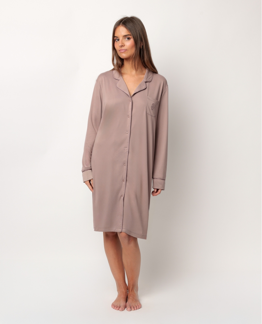 ADMAS CLASSIC Camisola Manga Larga Abierta Soft Sleep para Mujer MOKA