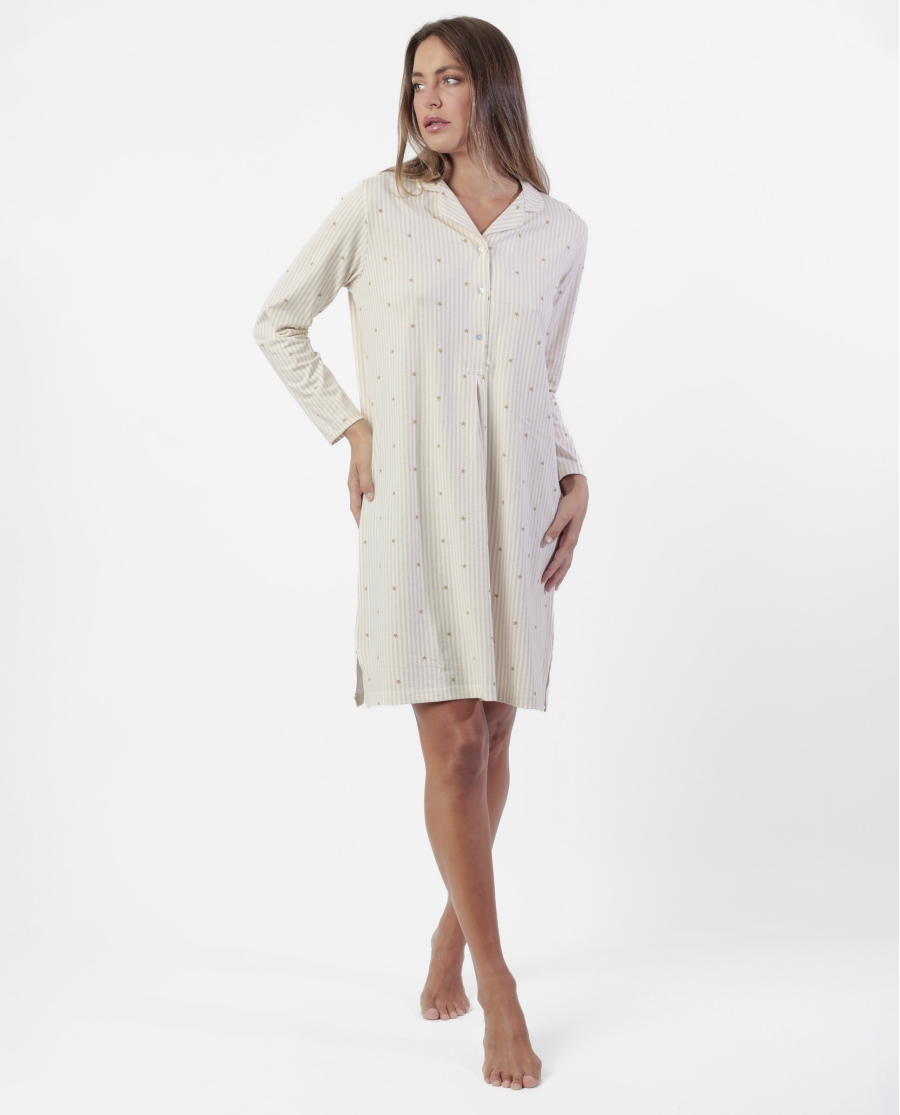 ADMAS CLASSIC Camisola Manga Larga Tapeta Stripes And Stars para Mujer BEIGE