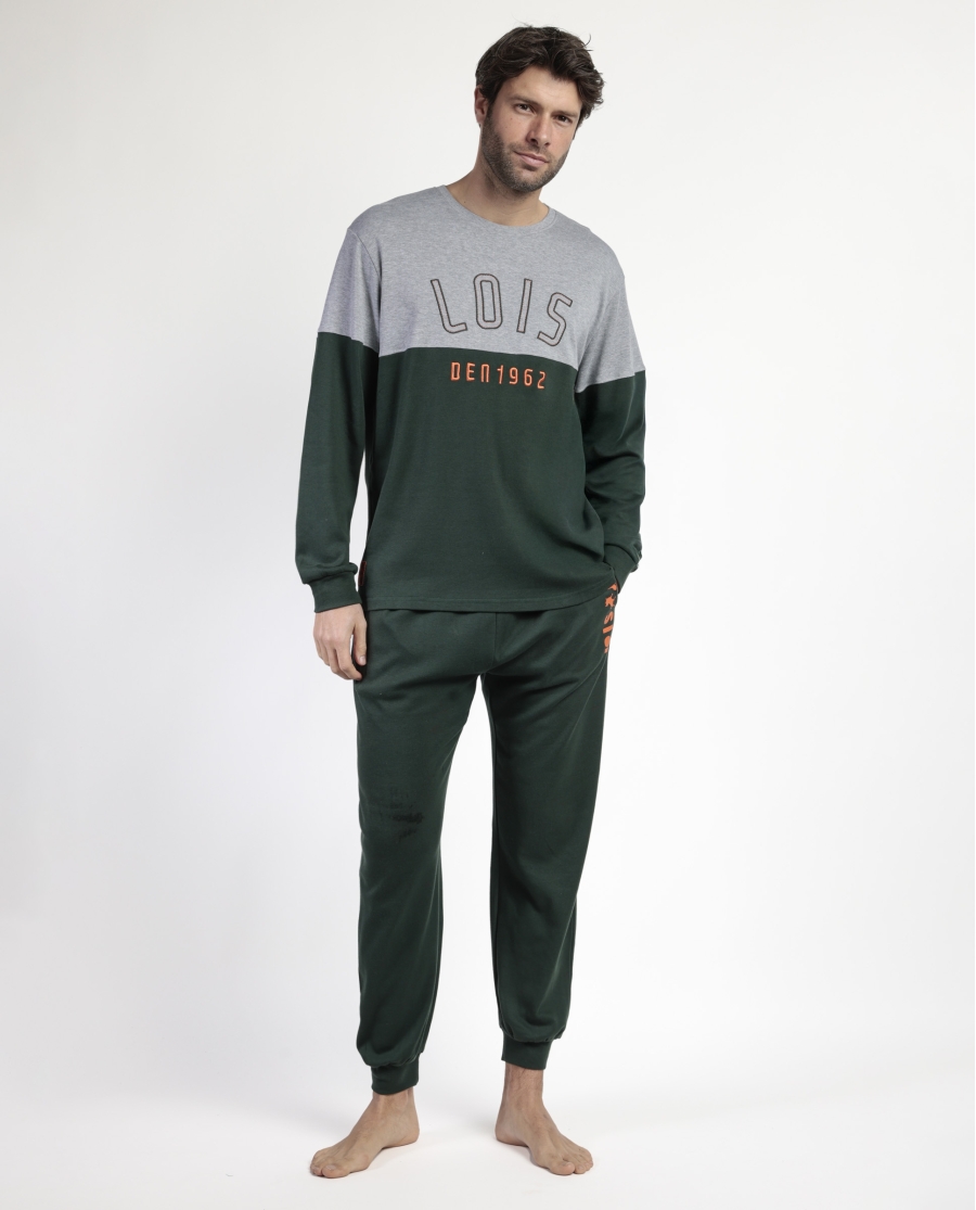 LOIS Pijama Manga Larga Piezas Den1962 para Hombre GRIS JASPE