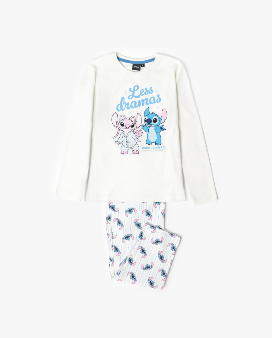 DISNEY Pijama Manga Larga Stitch Pyjamas para Niña MENTA