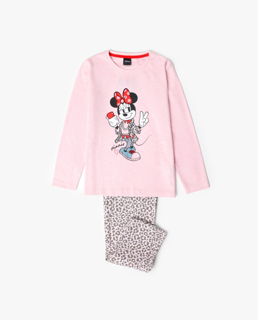 DISNEY Pijama Manga Larga Minnie Skin para Niña ROSA
