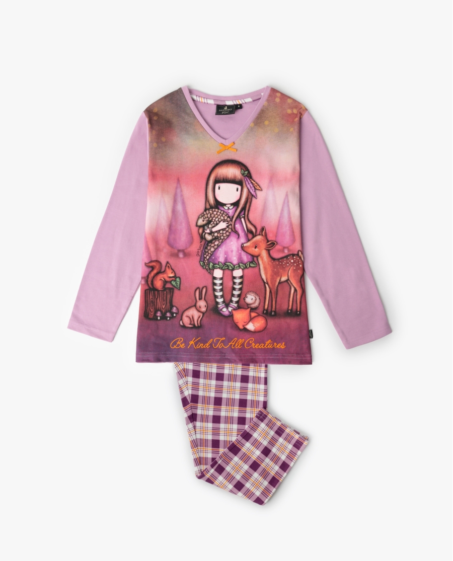 SANTORO GORJUSS Pijama Manga Larga Estampado Be Kind To All Creatures para Niña MALVA