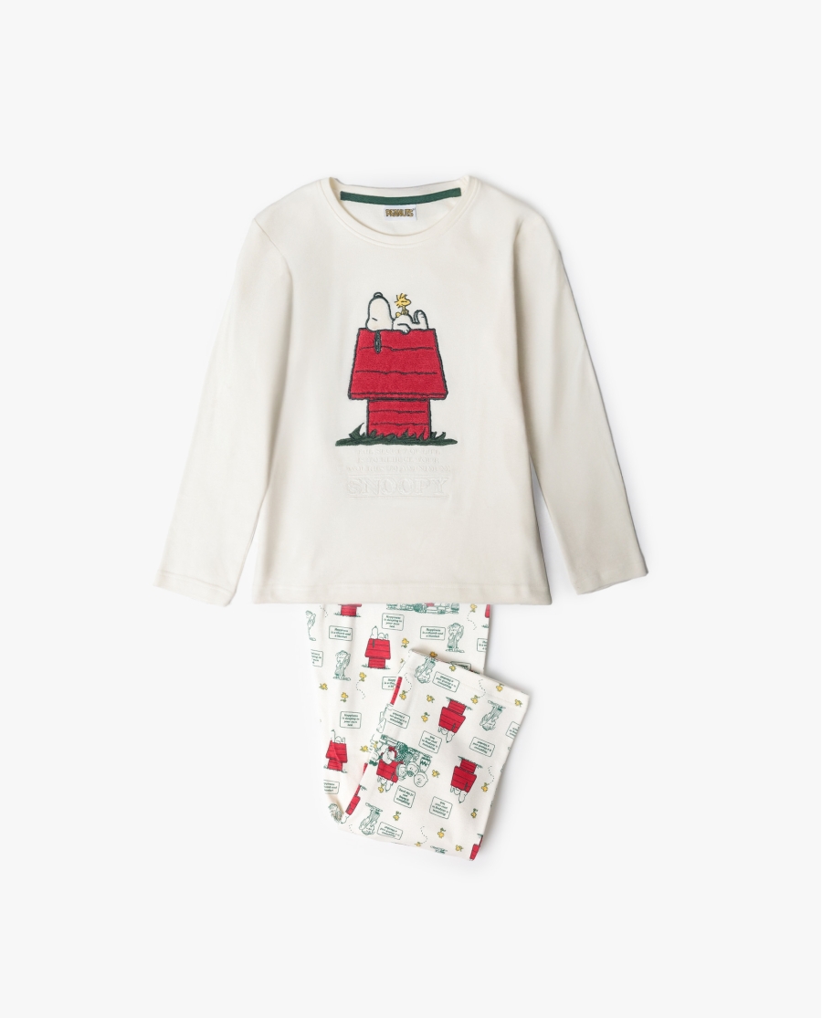 PEANUTS Pijama Manga Larga Classic Peanuts para Niña CRUDO