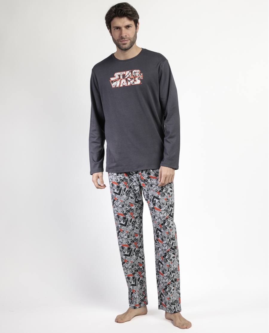 STAR WARS Pijama Manga Larga Comic B&W para Hombre MARENGO