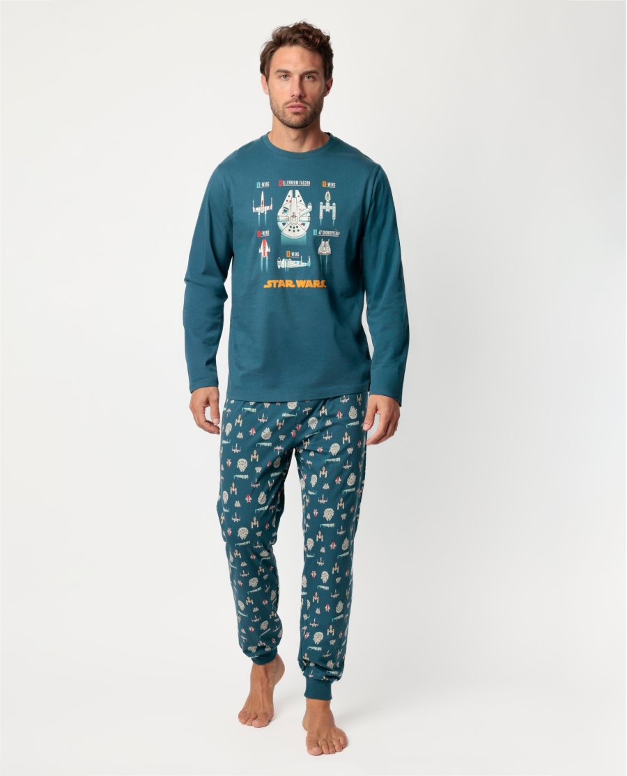 STAR WARS Pijama Manga Larga Spaceships para Hombre OCEANO