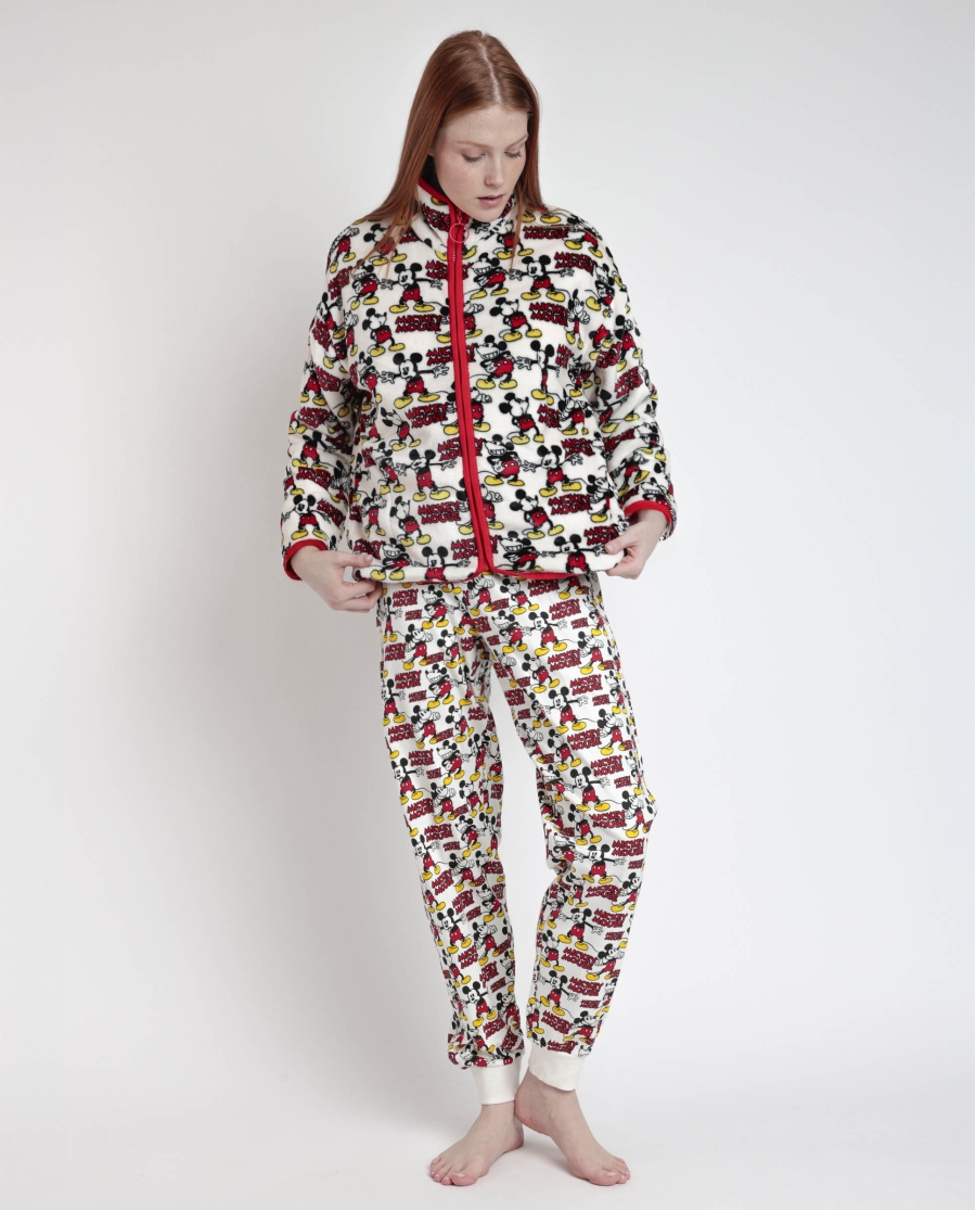 DISNEY Bata Manga Larga Calentita Best Mickey para Mujer ROJO