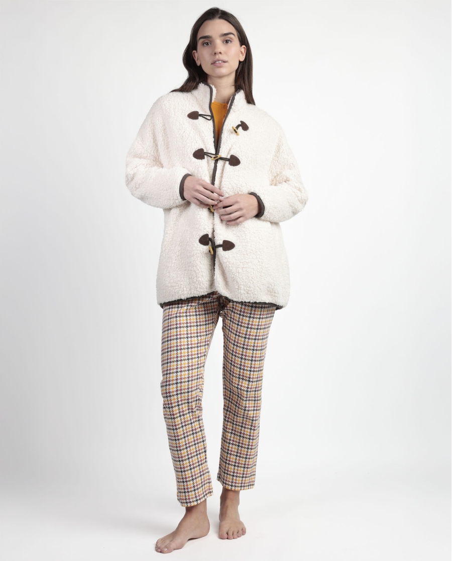 ADMAS Bata Manga Larga Calentita Lou Lou Returns para Mujer BEIGE