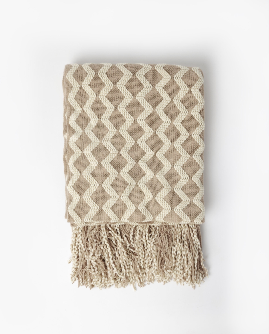 ADMAS Manta Punto Zig Zag Cozy Waves BEIGE