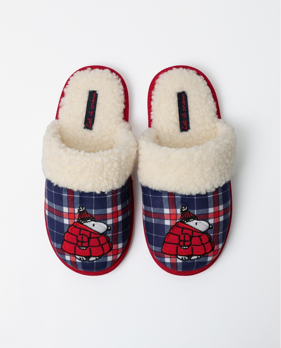 PEANUTS Zapatillas De Estar Por Casa Sherpa Snow para Mujer, (Caja 6 unidades) SURTIDO