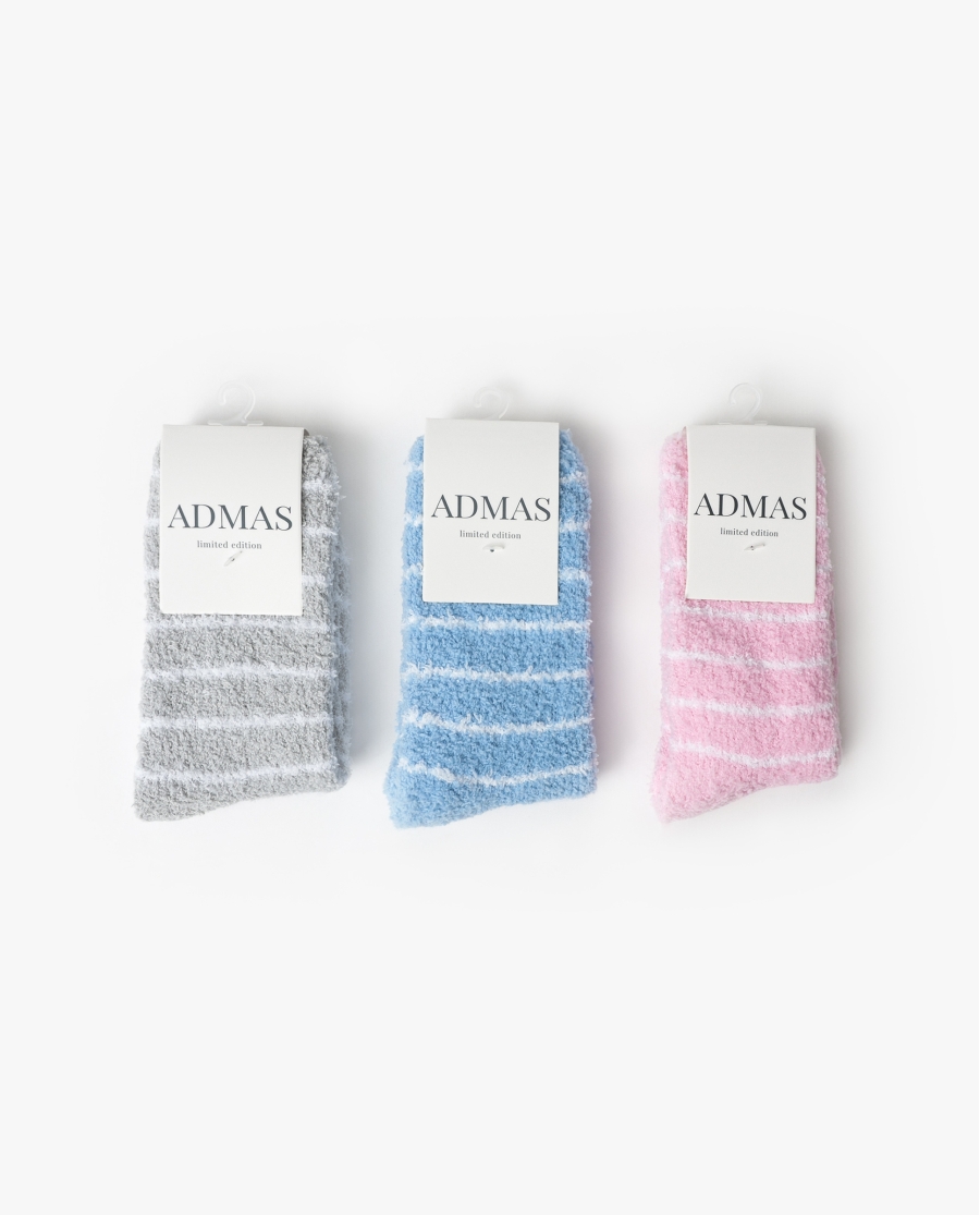 ADMAS HOME Calcetín de Caña Normal Stripes Home para Mujer, (Caja de 6 pares) SURTIDO