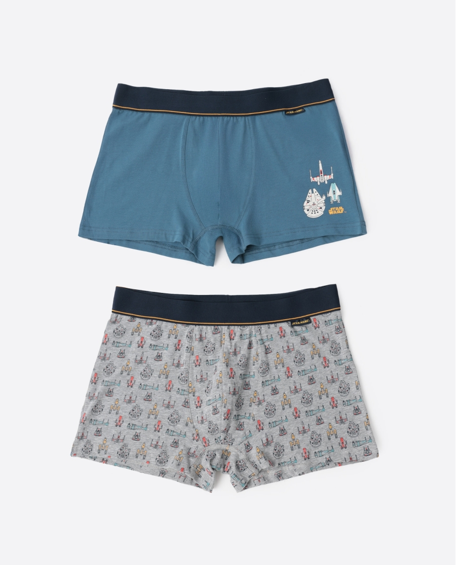 STAR WARS Calzoncillo/Boxer Spaceships para Hombre, (Caja de 2 unidades) PACK FANTASIA