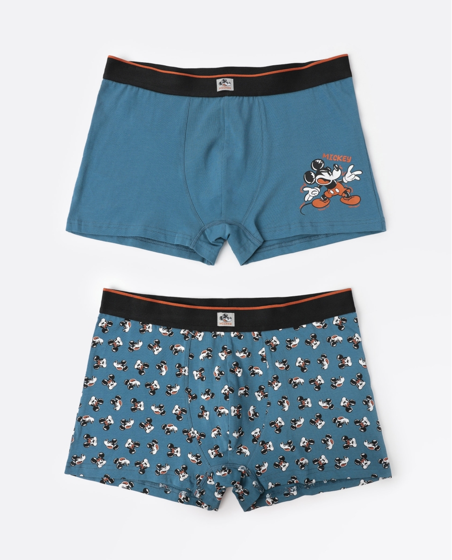 DISNEY Calzoncillo/Boxer Lost Mickey para Hombre, (Caja de 2 unidades) PACK FANTASIA