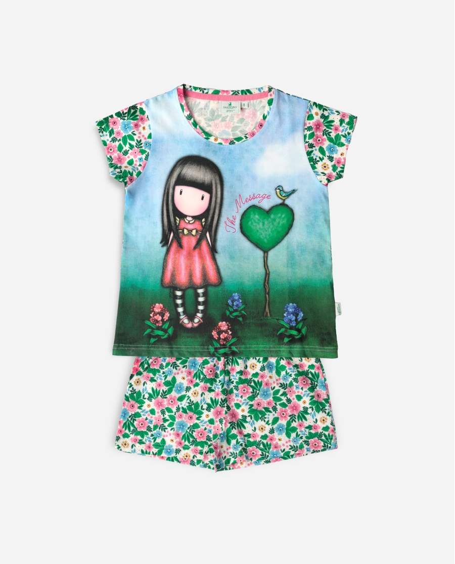 SANTORO Pijama Manga Corta The Message para Niña MULTICOLOR