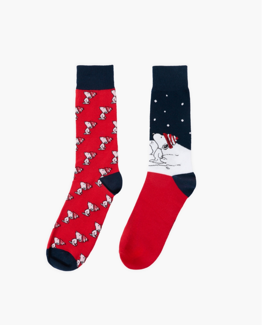 PEANUTS Calcetín Snoopy Snow para Hombre, (Pack 2 pares / Caja de 12 packs) PACK FANTASIA
