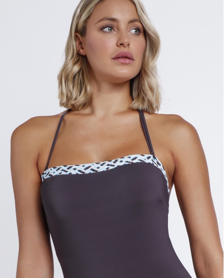 ADMAS Bañador Copa Trenza Oriental para Mujer CHOCOLATE 2