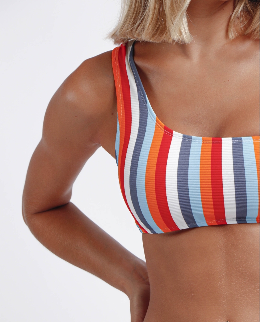 ADMAS Bikini Asimétrico Sun Stripes para Mujer MULTICOLOR ADMAS Bikini Asimétrico Sun Stripes para Mujer MULTICOLOR
