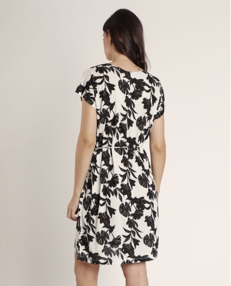 ADMAS Vestido Manga Corta Waves para Mujer BLANCO 2
