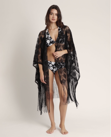 ADMAS Chal Playa Flecos para Mujer NEGRO