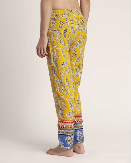 ADMAS Pantalón Playa Hippy Beach para Mujer AMARILLO 2