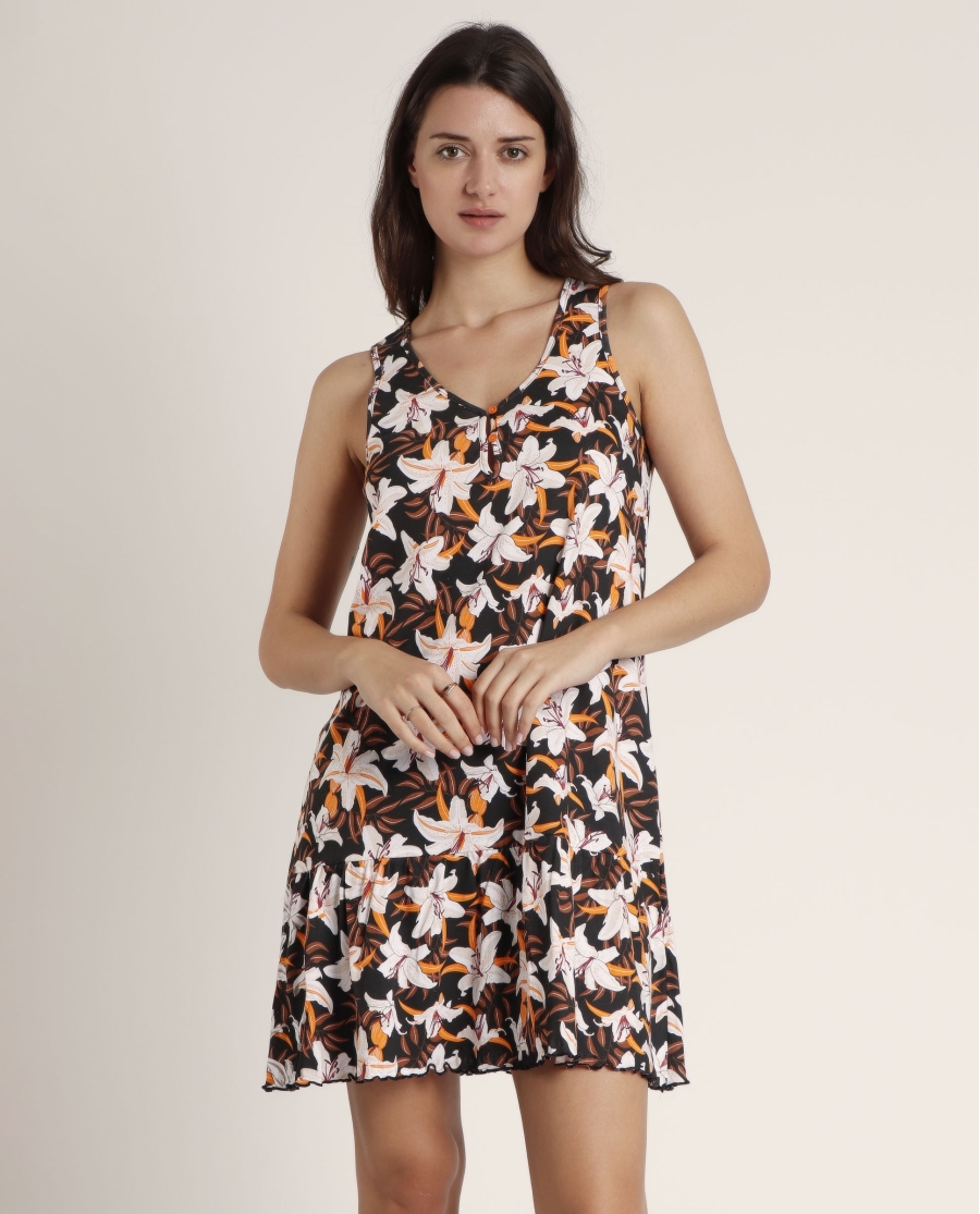 ADMAS Vestido Sin Mangas Sunset Jungle para Mujer FLORES ADMAS Vestido Sin Mangas Sunset Jungle para Mujer FLORES