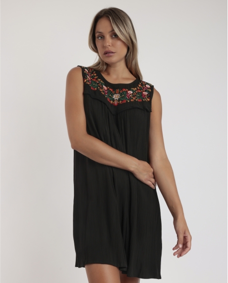 ADMAS Vestido Sin Mangas Garden Of Delights para Mujer NEGRO