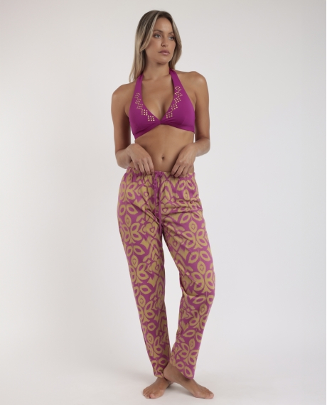 ADMAS Pantalón Largo Pink & Green para Mujer MORADO