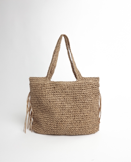 ADMAS Bolso Playa Flecos para Mujer NATURAL 2