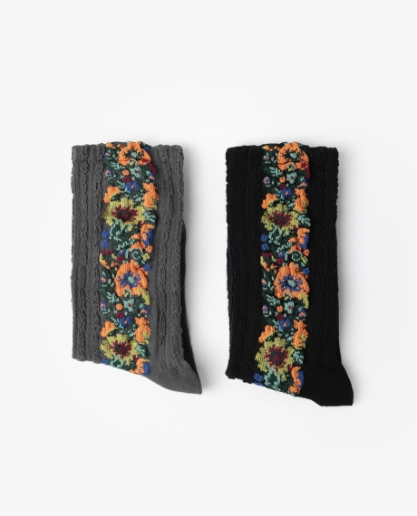 ADMAS GARDEN Calcetín de Caña Normal Lateral Flowers para Mujer, (Caja de 6 pares) SURTIDO 2
