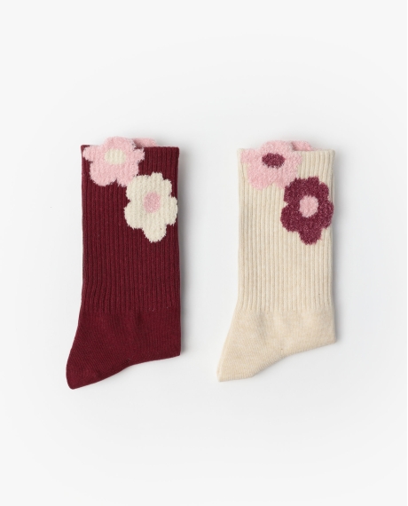 ADMAS CLASSIC Calcetín de Caña Normal Dots & Flowers para Mujer, (Caja de 6 pares) SURTIDO 2