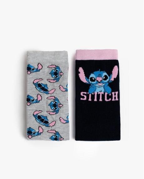 DISNEY Calcetín Mediano Stitch Faces para Mujer, (Caja de 6 unidades) SURTIDO 2