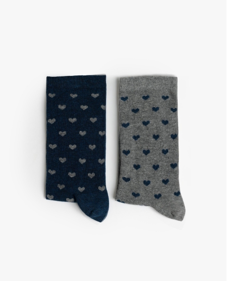 ADMAS Calcetín Mediano Blue Hearts para Mujer, (Caja de 6 unidades) SURTIDO 2
