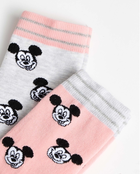 DISNEY Calcetín Mickey Pink Small Faces para Mujer, (Caja de 6 unidades) SURTIDO 2