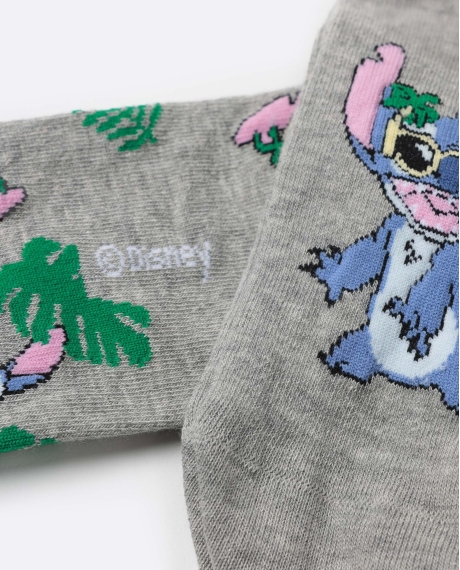 DISNEY Calcetín Tobillero Tropical Stitch para Mujer, (Caja de 6 pares) SURTIDO 2