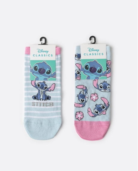 DISNEY Calcetín Tobillero Stitches para Mujer, (Caja de 6 pares) SURTIDO
